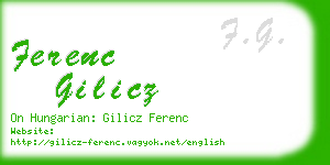 ferenc gilicz business card